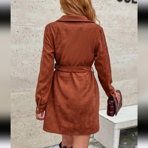 Belted Corduroy Midi Shirt Dress 💲BUNDLE AND SAVE BIG💲 - Picture 2 of 4
